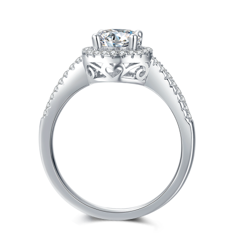Snowflake Mosang Stone Ring 925 Sterling Silver Classic Six Claw Mosang Diamond Ring